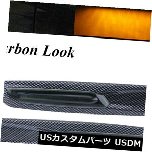 J[{f BMW E81 E90 E60pyAJ[{t@Co[bNLEDTCh}[J[^[VOiCg Pair Carbon Fiber Look LED Side Marker Turn Signal Light for BMW E81 E90 E60