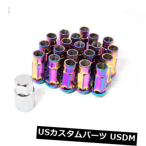 USibg Aodhan XT51 12x1.25mmgI[vOibgi20PC w̃lIN[Zbgj51mm Aodhan XT51 12x1.25mm Extended Open Lug nuts (Neo Chrome Set of 20PC w/Key) 51mm
