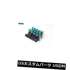US�i�b�g Aodhan Spl35 12X1.5mm Neo Chrome Spline Acorn Lug Nuts�iSet of 20Pc W / Key�j35mm Aodhan Spl35 12X1.5mm Neo Chrome Spline Acorn Lug Nuts (Set Of 20Pc W/Key) 35mm �y���s�A���i�z