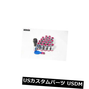 USibg 12mmX1.5 AodHan XT45N[/bhLbv[VOOibgi20ZbgAL[tj 12mmX1.5 AodHan XT45 Chrome/Red Cap Racing Lug Nut (Set of 20 Piece w/Key)