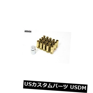 USibg 12mmX1.25 AodHan XT51S[hgOibgi20L[tZbgj 12mmX1.25 AodHan XT51 Gold Extended Lug Nut (Set of 20 Piece w/Key)