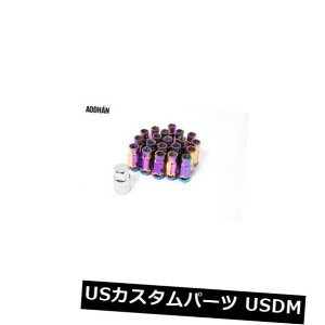 USibg 12mmX1.5 AodHan XT51 NeoN[gOibgi20ZbgAL[tj 12mmX1.5 AodHan XT51 Neo Chrome Extended Lug Nut (Set of 20 Piece w/Key)