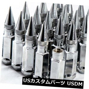 USibg AodHan XT92 12X1.25R[hX`[XpCNOibgi20N[ZbgAL[tj92mm AodHan XT92 12X1.25 Cold Steel Spiked Lug Nuts (Chrome Set of 20pc w/Key) 92mm