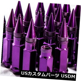 USナット 92mm AodHan XT92 12X1.25スチールパープルスパイクラグナットフィットインフィニティ日産 92mm AodHan XT92 12X1.25 Steel Purple Spiked Lug Nuts Fits Infiniti Nissian