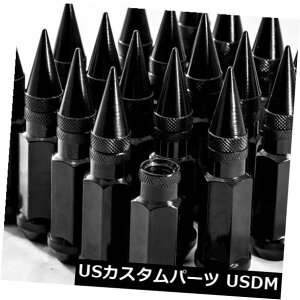 US�i�b�g 92mm AodHan XT92 12X1.25�X�`�[���u���b�N�X�p�C�N���O�i�b�g�t�B�b�gInfiniti M35 M45 G35 92mm AodHan XT92 12X1.25 Steel Black Spiked Lug Nuts Fits Infiniti M35 M45 G35 �y���s�A���i�z