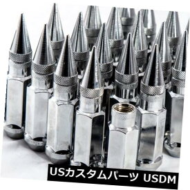 USナット 92mm AodHan XT92 12X1.25スチールクロムスパイクラグナットはインフィニティ日産に適合 92mm AodHan XT92 12X1.25 Steel Chrome Spiked Lug Nuts Fits Infiniti Nissian