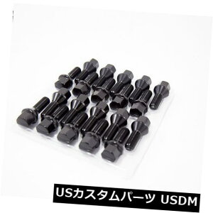 US�i�b�g 20Pc 12X1.25 Aodhan 28Mm���O�{���g�u���b�N�t�B�b�g�t�B�A�b�g500�n�b�`�o�b�N�R���o�[�`�u�� 20Pc 12X1.25 Aodhan 28Mm Lug Bolts Black Fit Fiat 500 Hatchback Convertible �y���s�A���i�z
