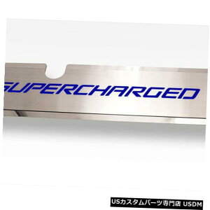 WG[^[Jo[ 2015-2017}X^OGTpu[J[{t@Co[uX[p[`[WvtWG[^[Jo[ Radiator Cover with Blue Carbon Fiber "SUPERCHARGED" For 2015-2017 Mustang GT