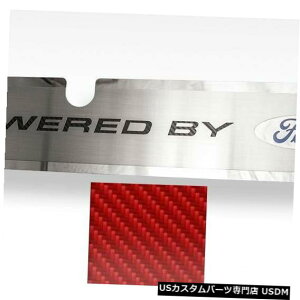 WG[^[Jo[ 15-17 Mustang GT̃tH[hbhJ[{t@Co[𓋍ڂWG[^[Jo[gv[g Radiator Cover Trim Plate Powered by Ford Red Carbon Fiber for 15-17 Mustang GT