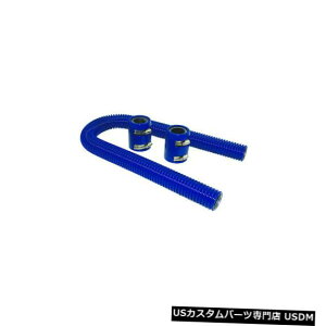 WG[^[Jo[ 24 "XeX̏_ȃWG[^[z[XLbgW /rbgNvJo[V{[tH[h 24" Blue Stainless Flexible Radiator Hose Kit W/ Billet Clamp Covers Chevy Ford