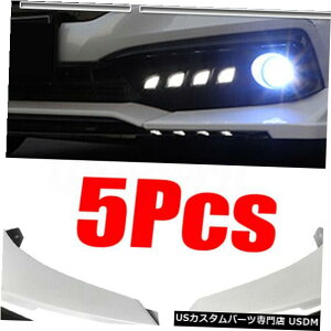 Front Bumper Cover z_VrbN2019-2020p̓hς݃ubN+zCgtgop[bvXvb^[Lbg Painted Black + White Front Bumper Lip Splitter Kit For Honda Civic 2019-2020