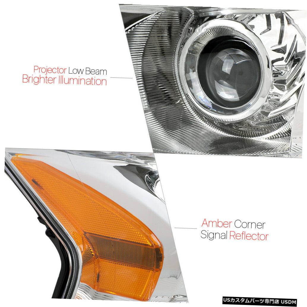 ヘッドライト 13-15日産アルティマ用クロームハウジングプロジェクターヘッドライトアンバーターンシグナル Chrome Housing  Projector Headlight Amber Turn Signal for 13-15 Nissan Altima | カスタムパーツ  WORLD倉庫