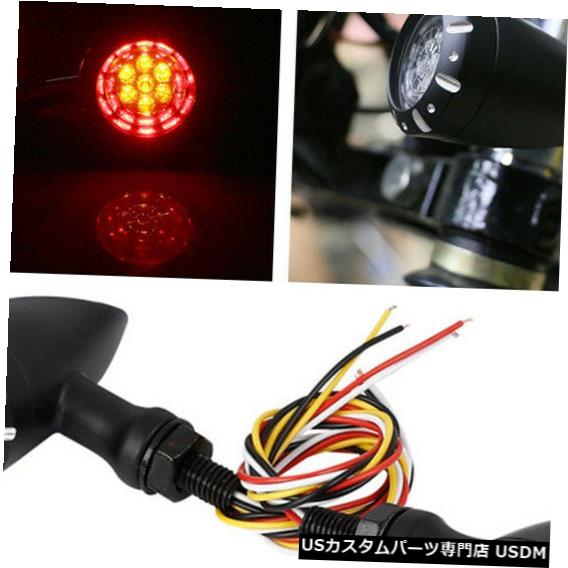 車用品 バイク用品 >> パーツ ライト ランプ 祝日 熱い販売 ヘッドライト Turn Signal Lamp ペア12VバイクATVアンバー+赤LEDブレット3In1ターンシグナルバルブブレーキランプDRL 3In1 Motorbike Bullet Brake Amber+Red LED DRL ATV Pair 12V Bulb