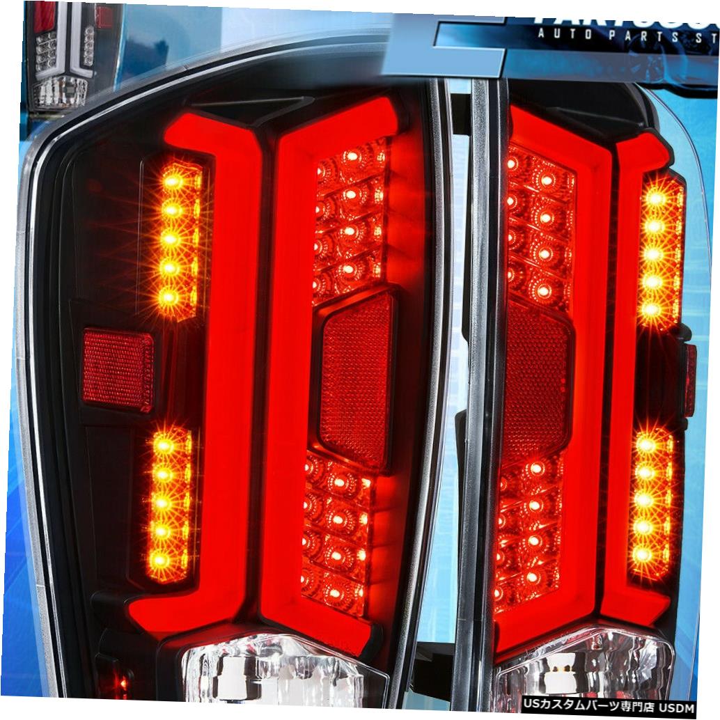 テールライト 2016-2020トヨタタコマのための明確なレンの白い管の尾ライトランプの黒いハウジング  Clear Len White Tube Tail Lights Lamps Black Housing For 2016-2020 Toyota Tacoma