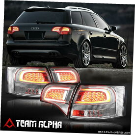 テールライト Fits 2005-2008 Audi A4/S4 Wagon &lt;NEON TUBE LED BAR&gt; Chrome/Clear Tail Light Lamp