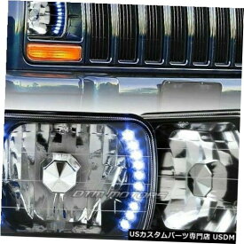 Headlight 7 "x6" H6014 H6052 H6054トヨタ用ブルーLEDブラックダイヤモンドガラスレンズヘッドライト 7"x6" H6014 H6052 H6054 Blue LED Black Diamond Glass Lens Headlights For TOYOTA