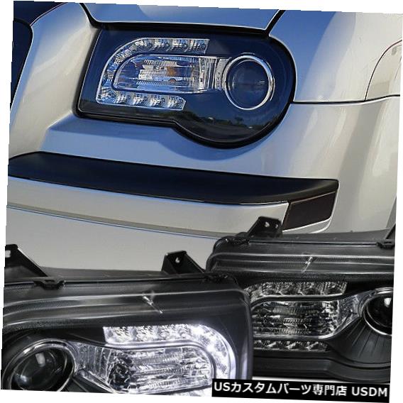 Headlight 2005-2010クライスラー300C SMD LED DRLプロジェクターヘッドライトブラック  For 2005-2010 Chrysler 300C SMD LED DRL Projector Headlights Black
