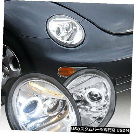 Headlight 1998-2005 VWビートルハロープロジェクターヘッドライトヘッドランプペアの交換用 For 1998-2005 VW Beetle Halo Projector Headlights Head Lamps Pair Replacement