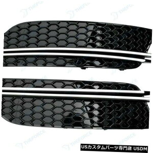 Front Bumper Cover 2X�u���b�N�t�����g�o���p�[�n�j�J���t�H�O�����v�J�o�[�A�E�f�BA6 2012-2015 YL1 / 104 2X Black Front Bumper Honeycomb Fog Lamp Cover For Audi A6 2012-2015 YL1/104