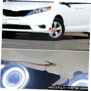Front Bumper Cover g^VGi2011-2017tHOvLbg+ COBGWFACop[Jo[Y For Toyota Sienna 2011-2017 Fog Light Lamp Kit + COB Angel Eye Bumper Cover Lens