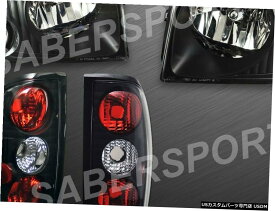 Tail light 2001-2004日産フロンティアのペアイーグルアイズブラックヘッドライト+テールライト Pair Eagle Eyes Black Headlights + Taillights for 2001-2004 Nissan Frontier