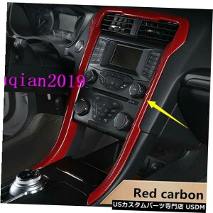 �R���\�[���J�o�[ �t�H�[�h�t���[�W���������f�I17 18�̐Ԃ��Y�f�@�ۃR���\�[���Z���^�[�󒲃J�o�[ Red Carbon Fiber Console Center Air Condition cover For Ford Fusion Mondeo 17 18 �y���s�A���i�z