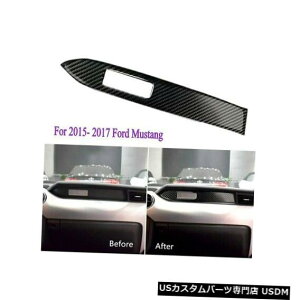 �R���\�[���J�o�[ �t�H�[�h�}�X�^���O2015-2017�J�[�{���t�@�C�o�[�C���e���A�Z���^�[�R���\�[���p�l���J�o�[�g���� For Ford Mustang 2015-2017 Carbon Fiber Interior Center Console Panel Cover Trim �y���s�A��