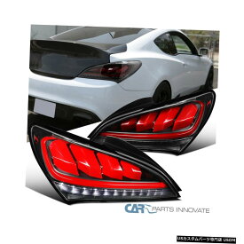 Tail light 10-16ジェネシスクーペ2Dr赤LEDシーケンシャルチューブテールブレーキライト信号 For 10-16 Genesis Coupe 2Dr Red LED Sequential Tube Tail Brake Lights Signal