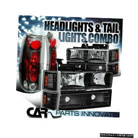 Tail light 94-98シルバラードタホユーロブラックヘッドライト+バンパーコーナー+テールブレーキランプ 94-98 Silverado Tahoe Euro Black Headlights+Bumper Corner+Tail Brake Lamps
