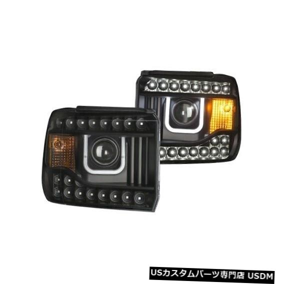 For w/U-Bar 2pc Set Headlight Projector 111316 Anzo HD用NEW GMCシエラ3500 111316プロジェクターヘッドライトセット2個、Uバー付き、15-16 Anzo ヘッドライト 15-16 NEW HD 3500 Sierra GMC ヘッドライト