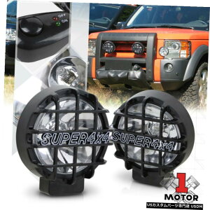 NAY6" EhCgbg/ubN4x4̃It[h̕یXg[K[h+XCb` Clear Lens 6" Round Fog Light w/Black 4x4 Offroad Protective Stone Guard+Switch