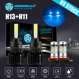 ミニクーパー2007-2018 H13 LEDヘッドライトH11フォグランプの電球8000K ICE BLUEのために For Mini Cooper 2007-2018 H13 LED Headlights H11 Fog Light Bulbs 8000K ICE BLUE