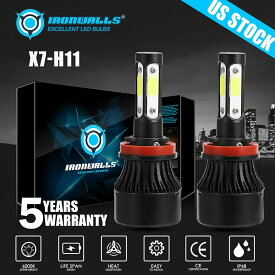 LED H11 4面04から15ボルボVNL VNM 630 670 730 780用の低ビームヘッドライト球根 LED H11 4 Sides Low Beam Headlight Bulbs For 04-15 Volvo VNL VNM 630 670 730 780