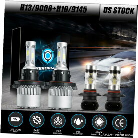 フォードF-150 2004-2014ため2Pairs H13 9008 LEDヘッドライト9145 H10フォグライトコンボ 2Pairs H13 9008 LED Headlight 9145 H10 Fog Light Combo for Ford F-150 2004-2014