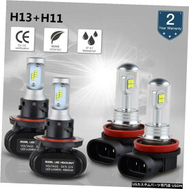 4x用日産セントラ2004年から2012年コンボH13 H11 LEDのHi / Loのヘッドライトフォグ電球 4X For Nissan Sentra 2004-2012 Combo H13 H11 LED Hi/Lo Headlight Fog Light Bulb