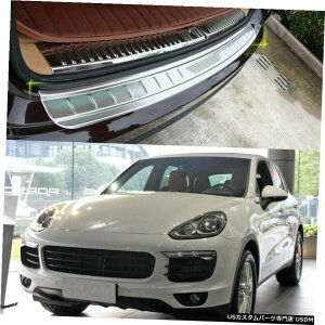 GAp[c S.X`[Aop[veN^[gNVv[gJo[Ƀ|VFJCG15-17 S. Steel Rear Bumper Protector Trunk Sill Plate Cover For Porsche Cayenne 15-17