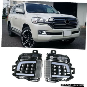 GAp[c g^hN[U[LC200 16-20ubNX[NLEDԂ̃AtHOCgvZbgp For Toyota Land Cruiser LC200 16-20 Black Smoked LED Car Rear Fog Light Lamp set