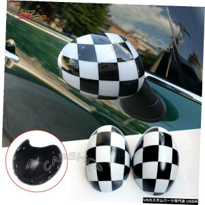 GAp[c MININ[p[F54 F55 F56 F57 F60`FbJ[tbOTCh~[Jo[Lbv邽߂ For MINI Cooper F54 F55 F56 F57 F60 Checkered Flag Side Mirror Cover Cap Replace