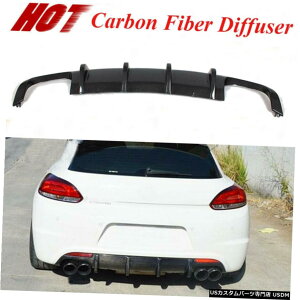 GAp[c J[{t@Co[Aop[fBt[U[bvtBbĝ߂̃tHNX[QVWVbRR 2009-2016 Carbon Fiber Rear Bumper Diffuser Lip Fit For Volkswagen VW Scirocco R 2009-2016