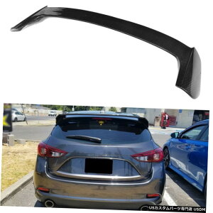 GAp[c }c_3ANZnb`obN̂߂̃J[{t@Co[A[tX|C[e[gNEBO14-17 Carbon Fiber Rear Roof Spoiler Tail Trunk Wing for Mazda 3 Axela Hatchback 14-17