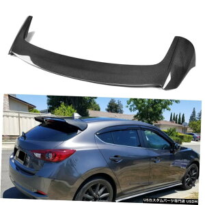 GAp[c A[tX|C[AgNEBOJ[{t@Co[tBbĝ߂̃}c_3ANZnb`obN14-17 Rear Roof Spoiler Trunk Wing Carbon Fiber Fit For Mazda 3 Axela Hatchback 14-17