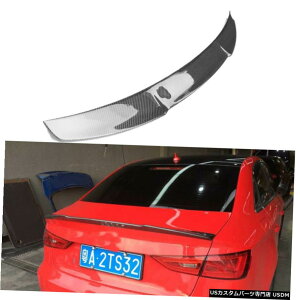 GAp[c ͂߂AEfBA3 / S3 / RS3Z_14-19AgNX|C[e[u[gEBOJ[{t@Co[ Fits Audi A3/S3/RS3 Sedan 14-19 Rear Trunk Spoiler Tail Boot Wing Carbon Fiber