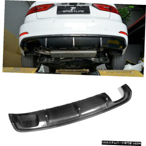 GAp[c AEfBA3 2014N2016N̂߂ɃJ[{t@Co[Aop[fBt[U[bvX|C[BodykittBbg Carbon Fiber Rear Bumper Diffuser Lip Spoiler Bodykit Fit For Audi A3 2014-2016