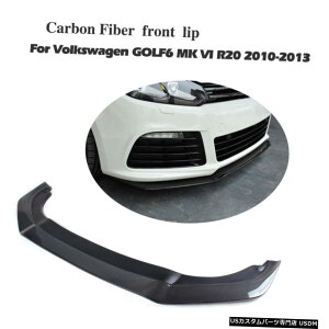 GAp[c tHNX[QSt6 VI MK6 R20pJ[{t@Co[tgop[bvX|C[tBbg10-13 Carbon Fibre Front Bumper Lip Spoiler Fit for Volkswagen Golf 6 VI MK6 R20 10-13