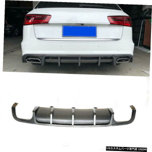 GAp[c AEfBA6 S-LINE S6̂߂15-18Aop[fBt[U[bvX|C[`J[{t@Co[ For Audi A6 S-LINE S6 15-18 Rear Bumper Diffuser Lip Spoiler Chin Carbon Fiber
