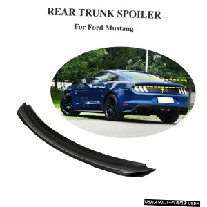 エアロパーツ フィット感のためのフォードマスタングクーペ2015UPリアトランクスポイラーテールふたウィングカーボンファイバー Fit For Ford Mustang Coupe 2015UP Rear Trunk Spoiler tail Lid Wing Carbon Fiber