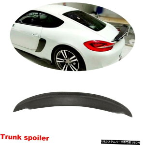 GAp[c |VFPC}̂߂981N[y2010N2016NAgNX|C[u[gEBOJ[{t@Co[ For Porsche Cayman 981 Coupe 2010-2016 Rear Trunk Boot Spoiler Wing Carbon Fiber