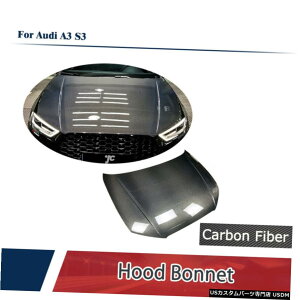 GAp[c tgGWt[h{lbgJo[Wĝ߂ɃAEfBA3 / S3 2014N2016NJ[{t@Co[ Front Engine Hood Bonnet Cover Lid Trim For Audi A3/S3 2014-2016 Carbon Fiber