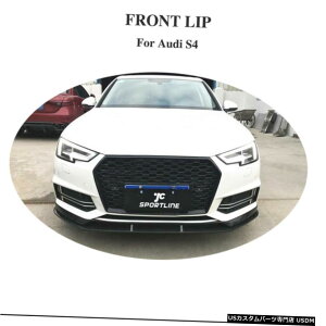 GAp[c J[{t@Co[tgop[bv{fB́AAEfBA4 SCS4 17-19̂߂̃X|C[tBbgLbeBO Carbon Fiber Front Bumper Lip Body kit Spoiler Fit for Audi A4 S Lin