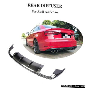 GAp[c AEfBA3Z_2017N2019NAop[fBt[U[bv`4 OutleJ[{t@Co[tBbg Fits Audi A3 Sedan 2017-2019 Rear Bumper Diffuser Lip Chin 4 Outle Carbon Fiber